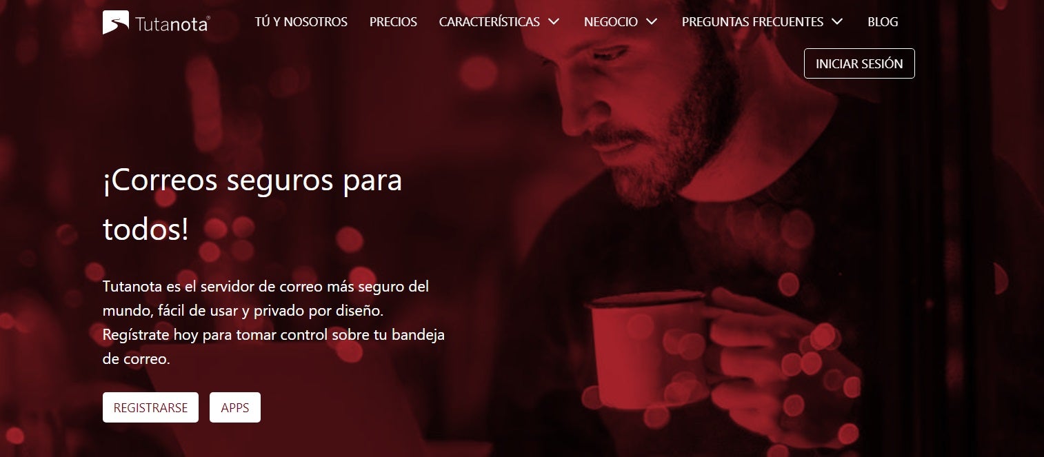 Página oficial de Tutanota