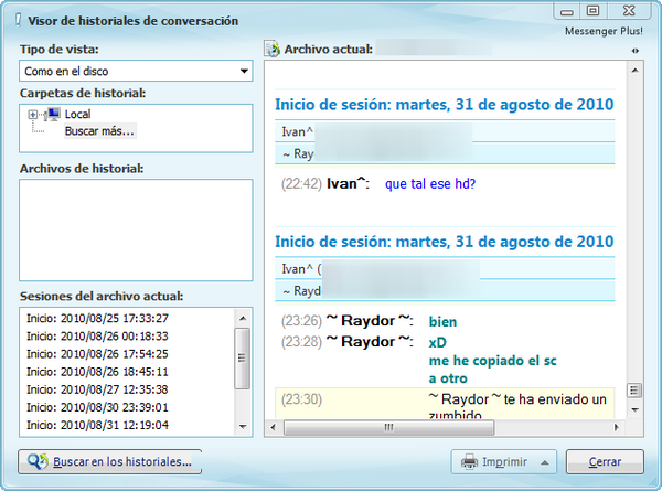 Historiales de conversacion