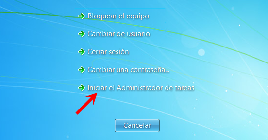 Pantalla de bienvenida de Windows 7