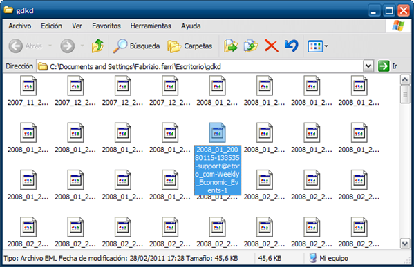 Archivos EML bajados por GMail Backup
