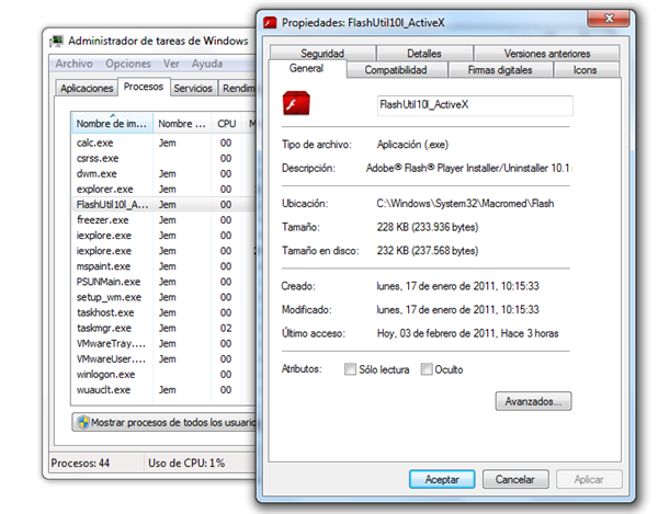Propiedades de Flash