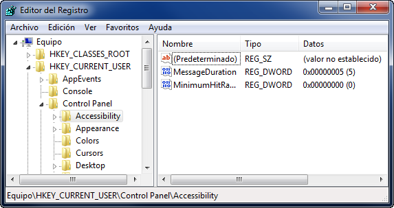 Registro de Windows