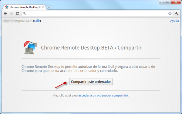 Compartir con Chrome Remote Desktop