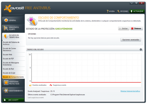 Escudo de comportamiento de avast!