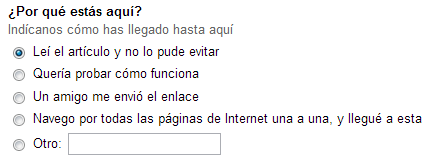 Pregunta tipo test