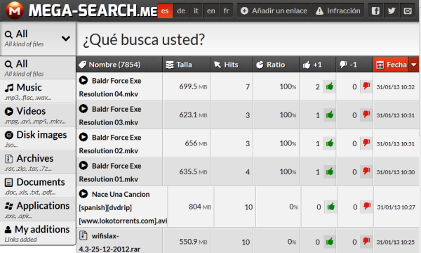 MegaSearch: búsqueda de archivos en Mega, el sucesor de Megaupload ...
