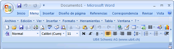 El criticado "ribbon" de la nueva interfaz de Office 2007