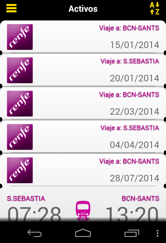 lista billetes renfe