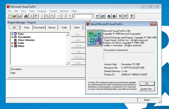 Microsoft Visual FoxPro 3.0 en Windows 10 x64