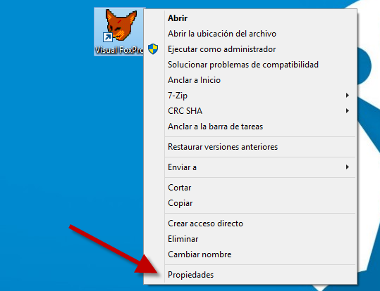 Propiedades del ejecutable