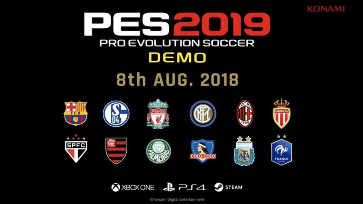 PES 2019 tendrá demo: saldrá para PC (Steam), PS4 y Xbox One el 8 de agosto