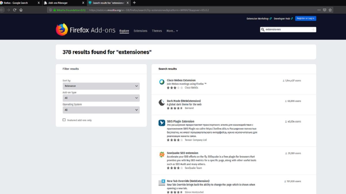 Firefox soluciona el fallo y evita que sus extensiones dejen de funcionar