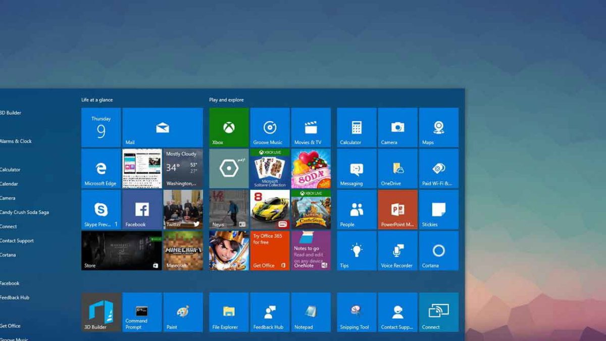 Así es cómo se verá el nuevo Menú de Inicio de Windows 10