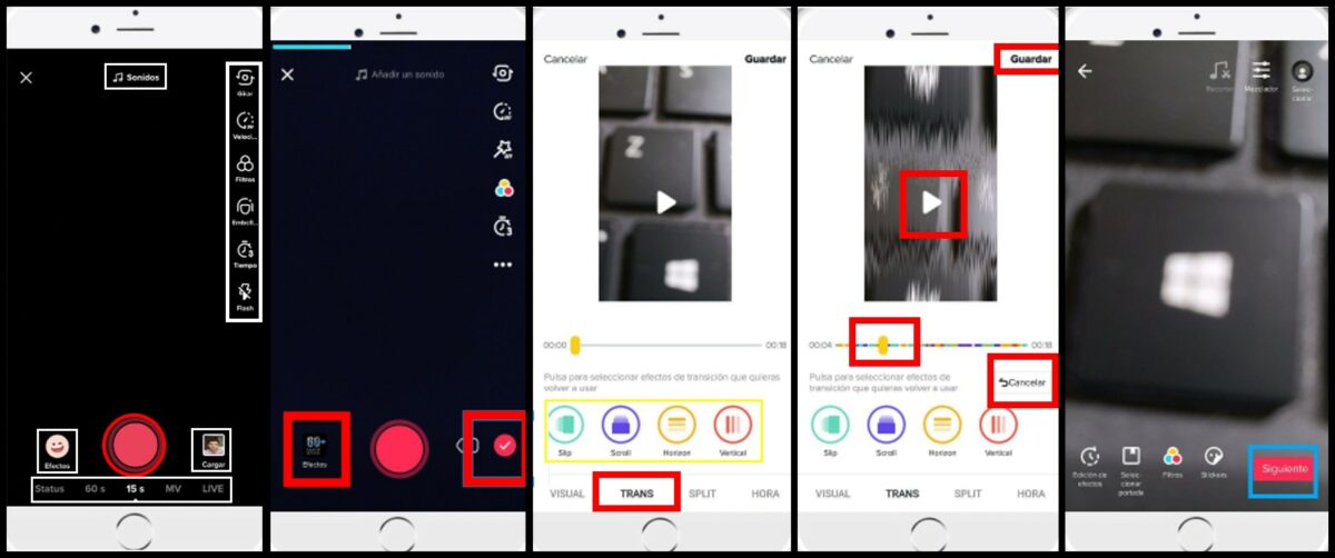Cómo añadir transiciones en Tik Tok