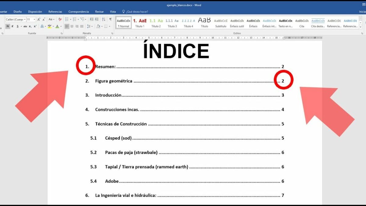 Cómo hacer un índice en Word