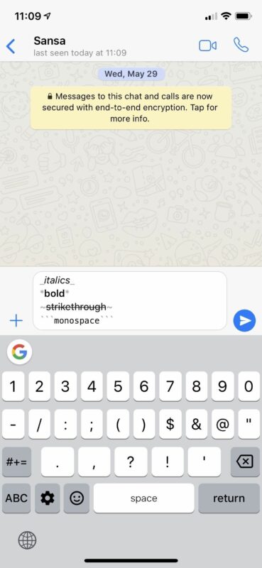 Cómo poner cursiva en WhatsApp