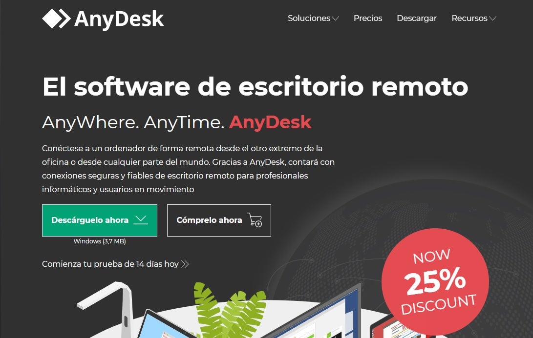 Página oficial de AnyDesk