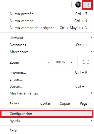 Configuración de Chrome