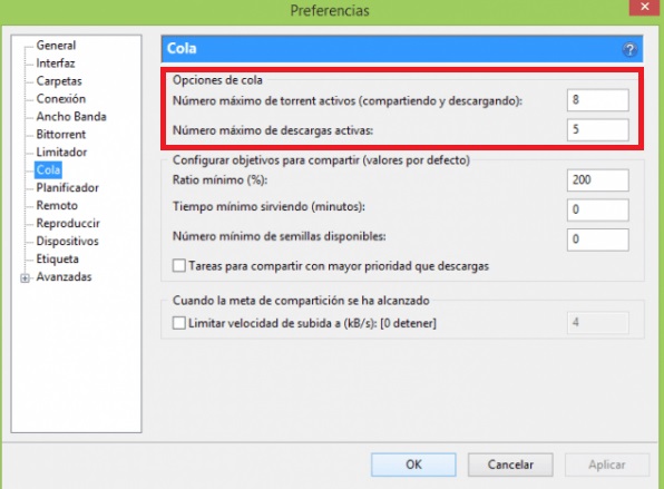 Configurar uTorrent
