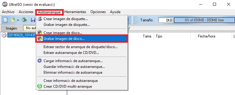 Cómo grabar una imagen ISO en un pendrive USB