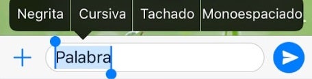 Cursiva en WhatsApp