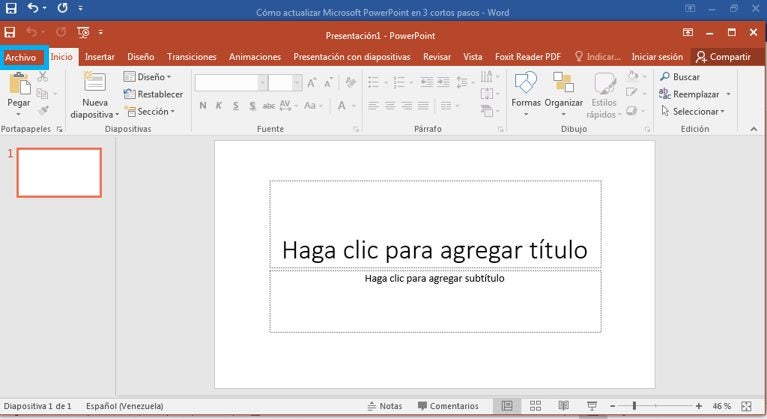Cómo actualizar Microsoft PowerPoint