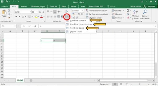 Cómo combinar celdas en Microsoft Excel