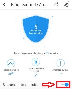 Bloqueador de anuncios de UC Browser