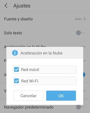 Configuración de UC Browser