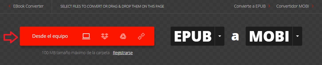 Cómo convertir un archivo EPUB a MOBI