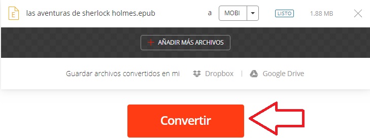 Cómo convertir un archivo EPUB a MOBI