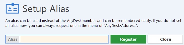 Elegir alias de AnyDesk