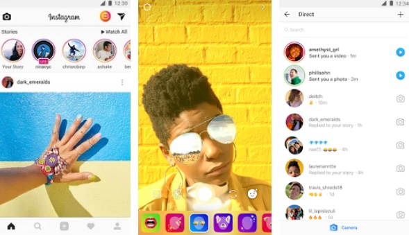 Interfaz de Instagram