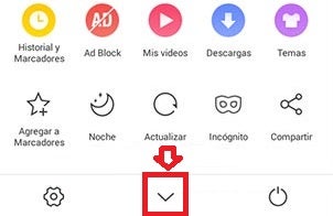 Menú de UC Browser