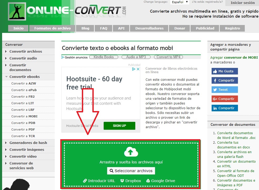 Cómo convertir un archivo EPUB a MOBI