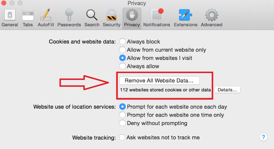 Eliminar los datos de navegación de Safari