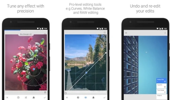Interfaz de Snapseed