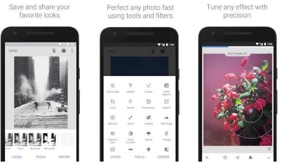 Interfaz de Snapseed