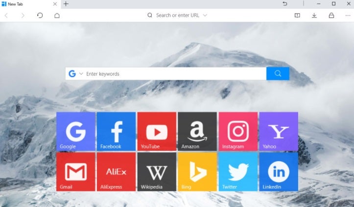 Página principal de UC Browser