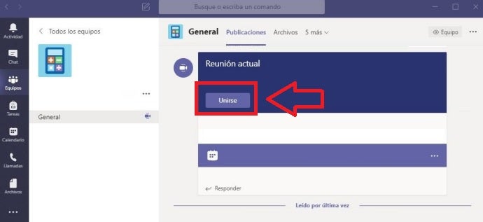 Clase de Microsoft Teams