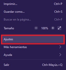 Ajustes de Firefox