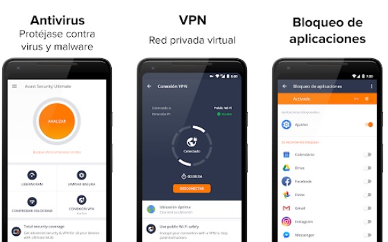 Interfaz de Avast Mobile Security