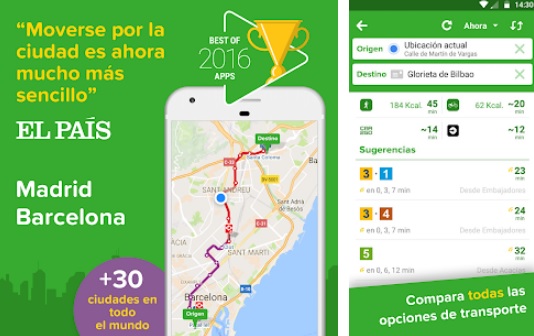 Interfaz de Citymapper