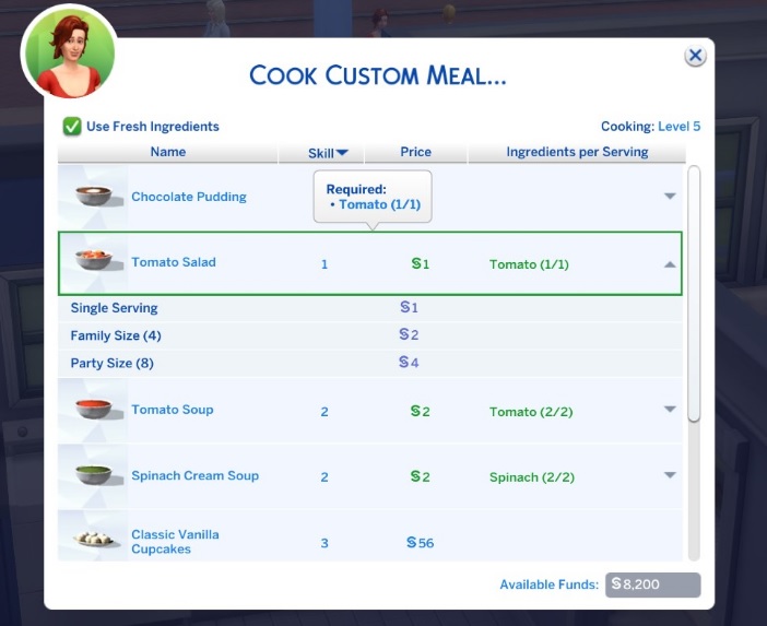 Mod Custom Food Interactions para Los Sims 4