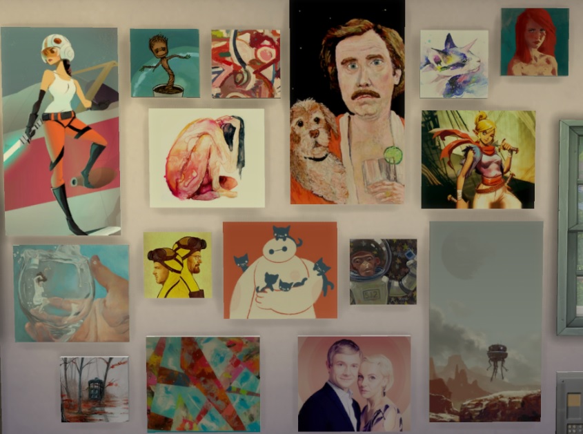 Mod Default Easel Paintings Replaced para Los Sims 4