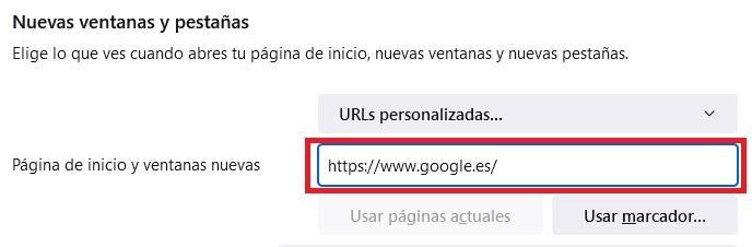 Página de inicio de Firefox