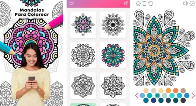 Interfaz de Mandalas para Colorear