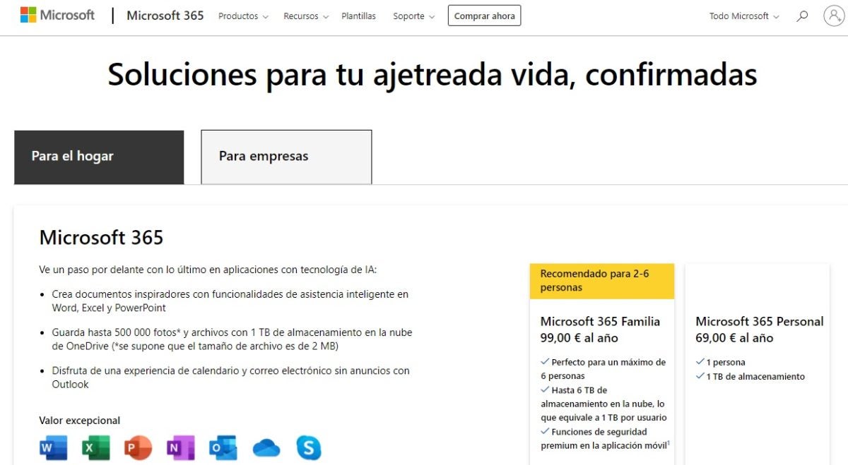 Comprar una licencia de Office