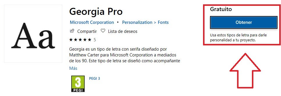 Obtener una fuente de la tienda de Microsoft