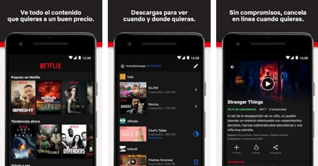 Interfaz de Netflix para Android